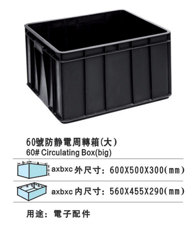 60#防靜電周轉箱 防靜電膠筐廠家批發 防靜電膠箱