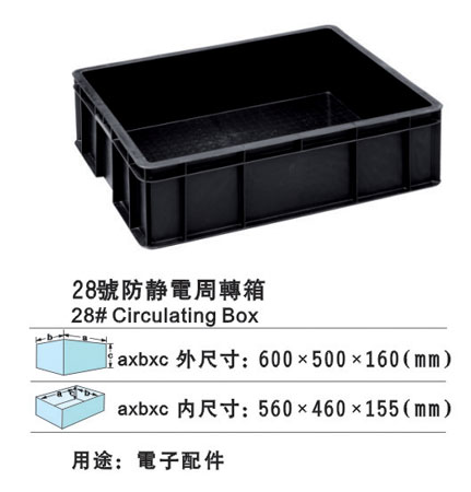 28#防靜電周轉箱 防靜電膠筐廠家 防靜電膠箱