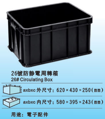 26#防靜電周轉箱 防靜電膠筐廠家 批發防靜電膠箱